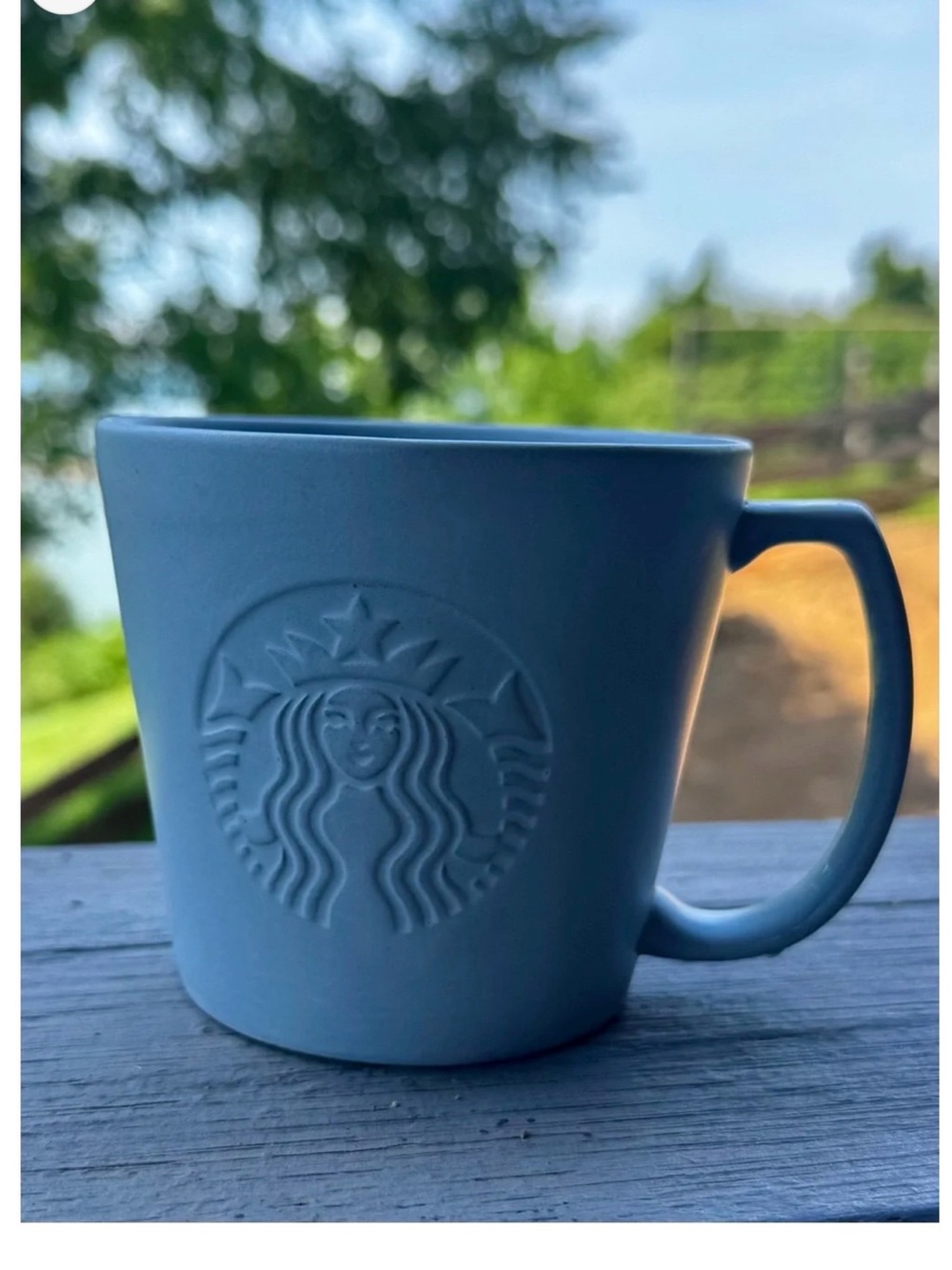 Starbucks Matte Gray Embossed Logo Mug – 12oz
